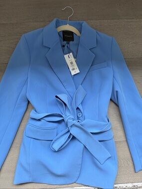 Dynamite Powder Blue Tie-Waist Blazer